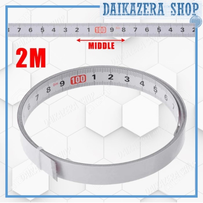 Meteran Adhesive Scale Bar Steel Ruler 2 Meter