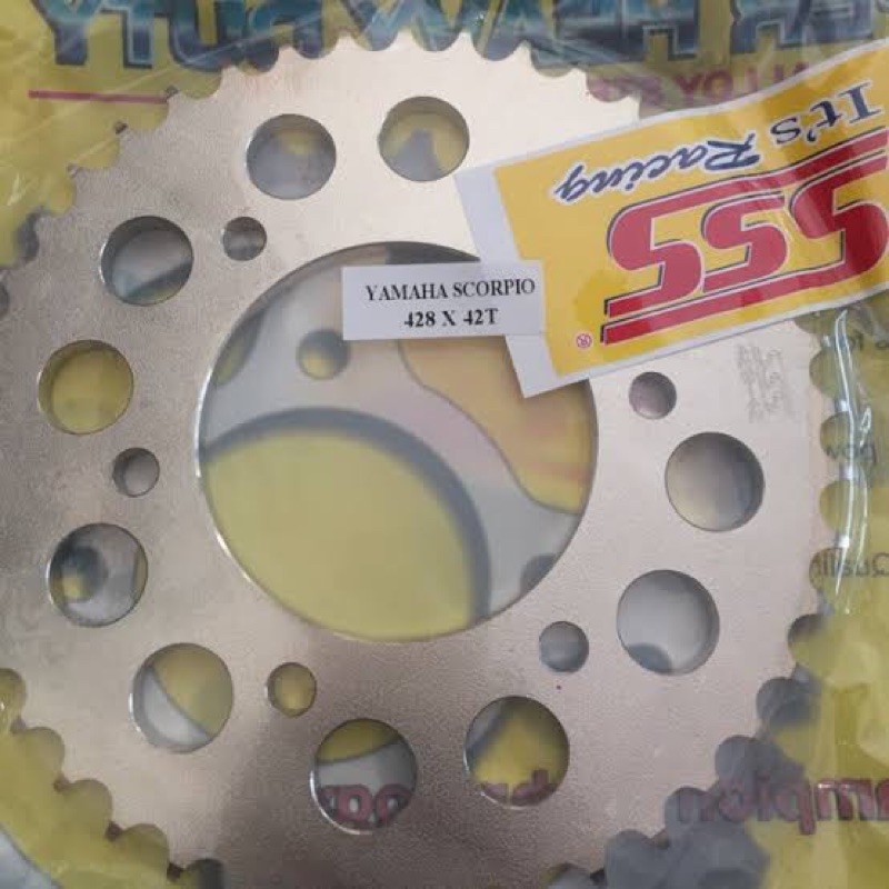 gear belakang SSS ukuran 428 untuk motor Scorpio Vixion R15 Jupiter Mx King Byson
