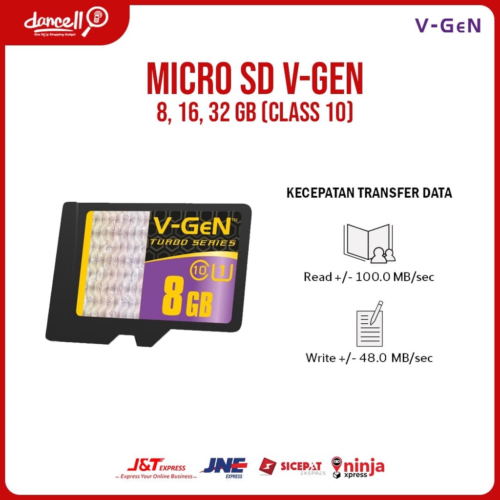 MEMORI CARD 32GB 16GB 8GB CLASS 10 KARTU MEMORI HP VGEN ORIGINAL MICRO SD CARD FULL SPEED MURAH