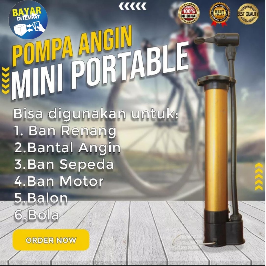 POMPA ANGIN MINI Sepeda Motor Bola Balon Multifungsi Pompa Ban Hidrolis Portable Manual Mini