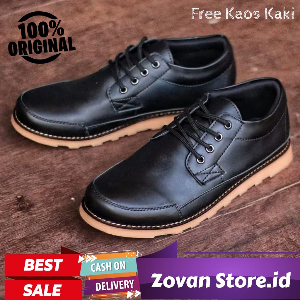 Enoz Socha Sepatu Formal Kasual pria kulit sintetic pu original lokal sapatu pantofel tali kerja kuliah pesta cowo keren berkualitas