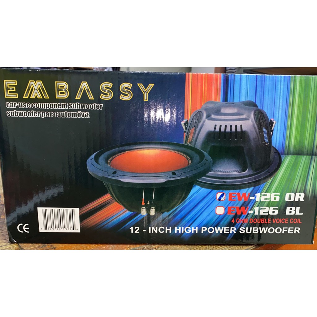 Subwoofer Embassy EW-126 OR 12 INCH HIGH POWER Subwoofer