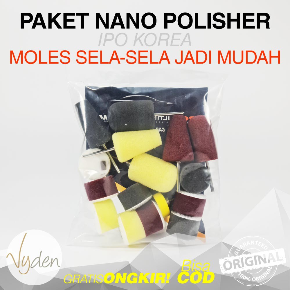 IPO Nano Polisher Kit poles area susah dijangkau Lekukan Sempit Interior Rotary Polisher Motor Mobil