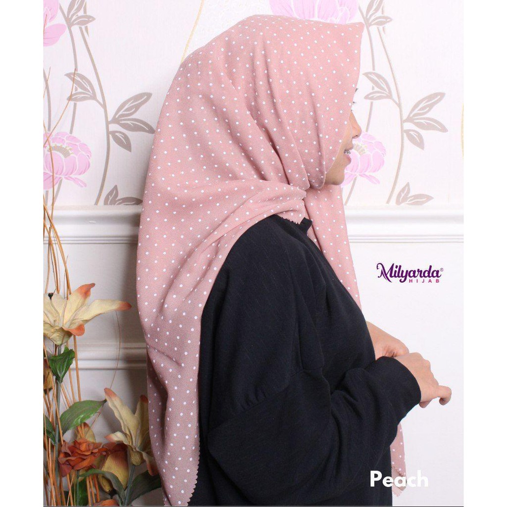 Hijab segiempat lasercut 115x115 - Motif Polkadot