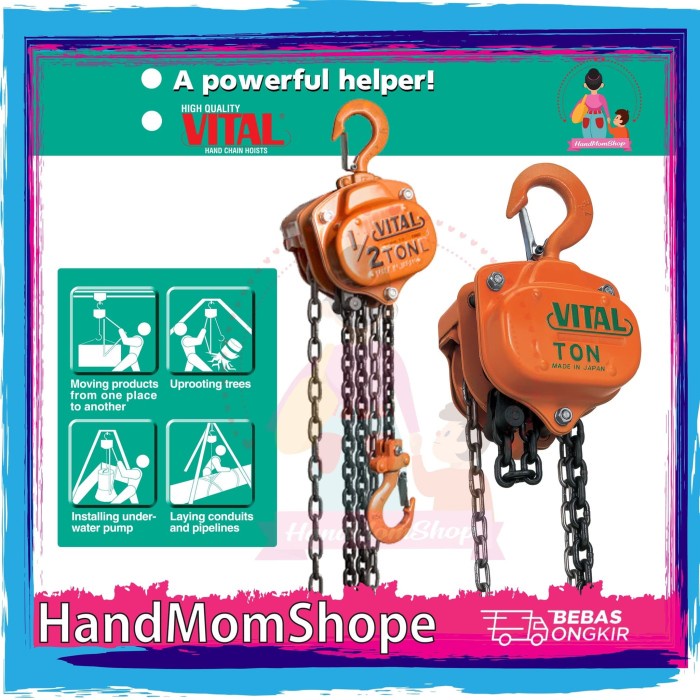 IOP |Chain block vital 1.5 ton x 2.5M - Takel hand manual VITAL