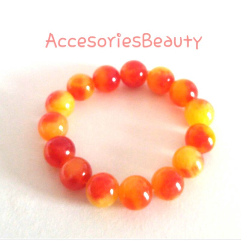 Gelang Giok Aceh Kuning Orange 12 mm Natural Batu