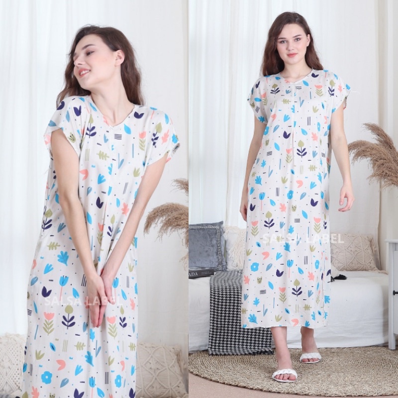 daster long semata kaki, daster panjang viral kekinian, daster rayon busui terlaris-Long Beige