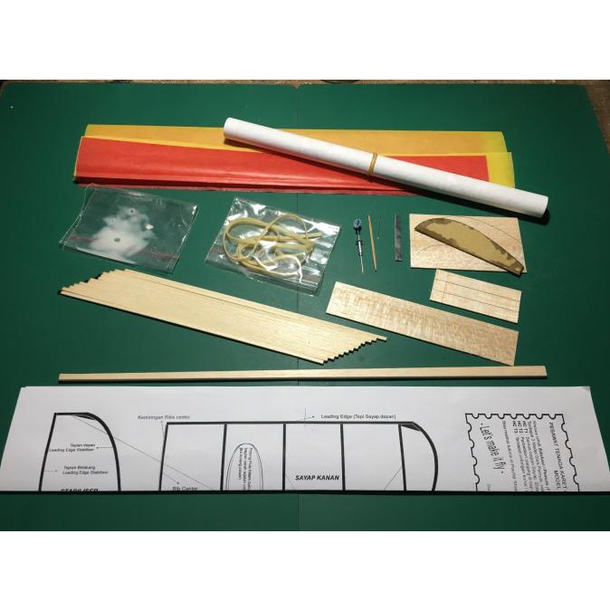 PESAWAT TENAGA KARET KIT HC T2 B UNTUK EDUKASI / PEMULA TOP