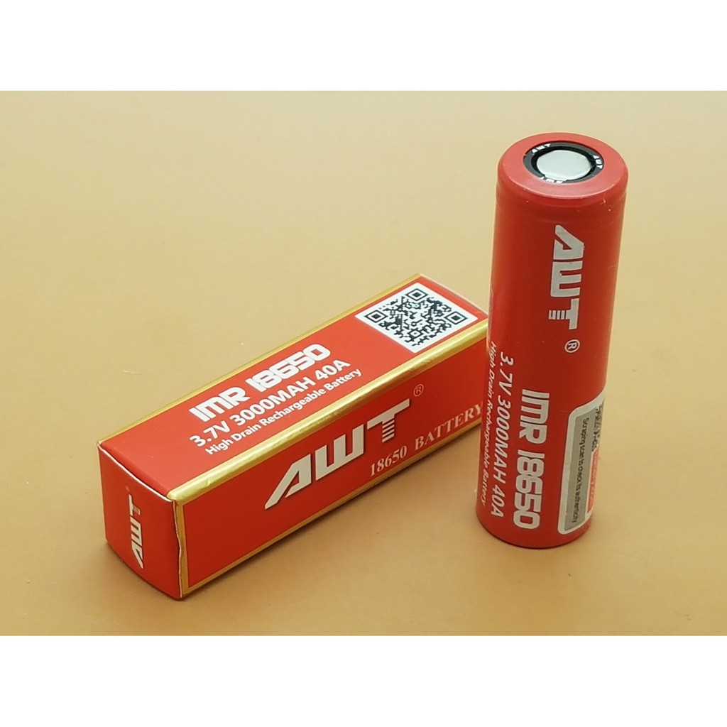 BATERAI AWT 18650 3000MAH 40A 3.7V FLAT TOP