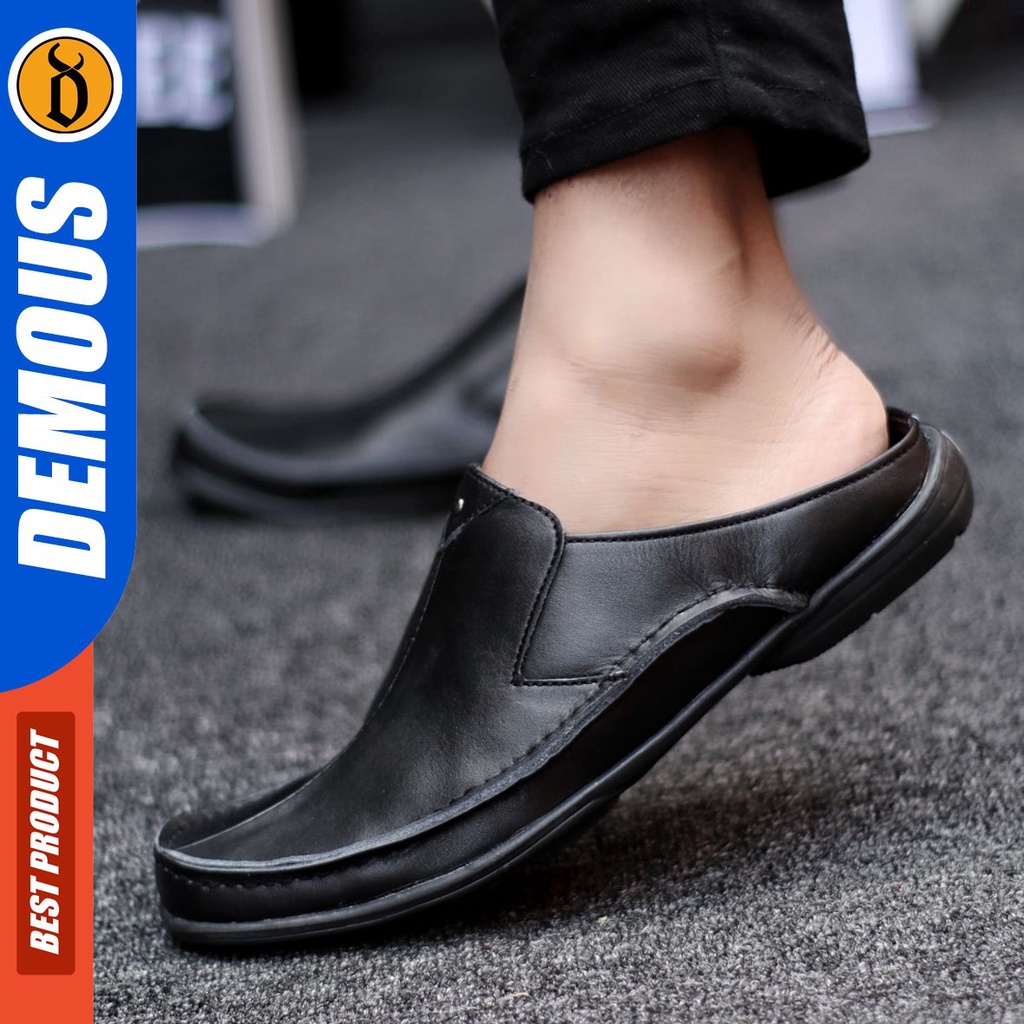 DEMOUS Akagi - Sepatu Sandal Pria Bustong Casual Kulit Asli