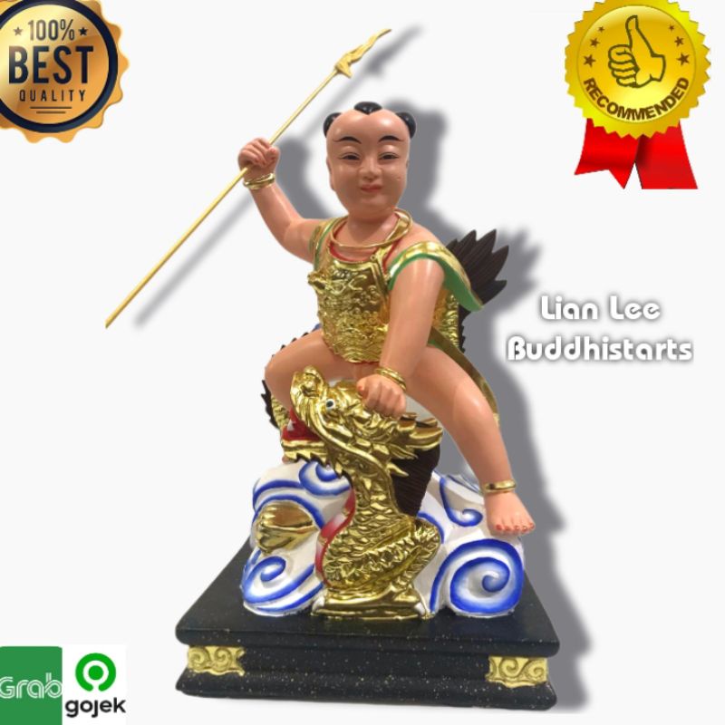 patung dewa naca injak naga kayu 12 inch