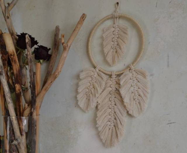 READY STOK) macrame hiasan dinding daun / macrame wall hanging/ Dekorasi rumah