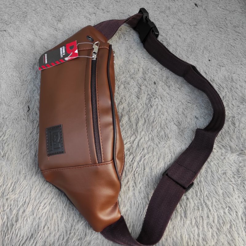 Tas Selempang Pria Original DM | Waist Bag Pria Kulit Sintetis