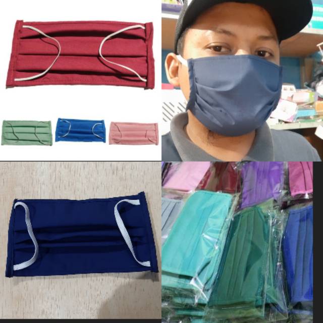  Masker  kain  polos pengait karet  Masker  kain  polos 