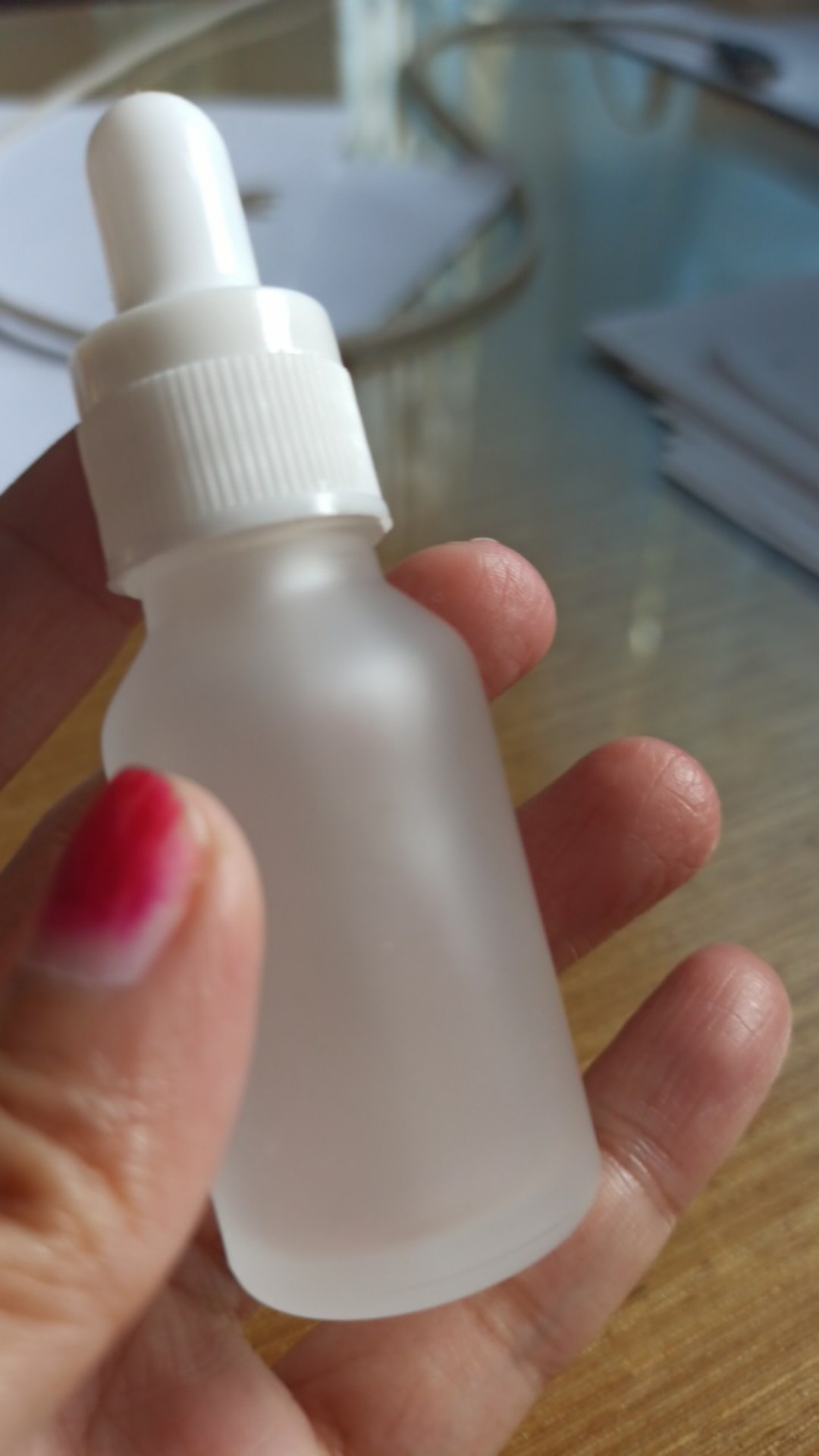 15ml Botol Pipet Kaca Doff Putih Tebal - Frosted - Botol Serum - Dropper - Botol Essential Oil