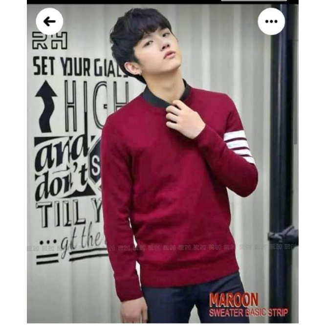 Sweater Pria Oneck lengan panjang