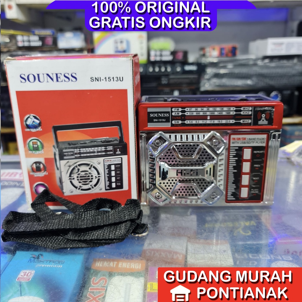 Radio Souness Lengkap dengan senter dan USB MP3 SNI 1513 U