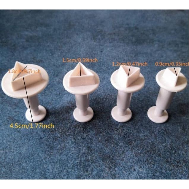 Fondant Plunger Cutter - Cetakan Fondant Triangle Shape (4pcs)