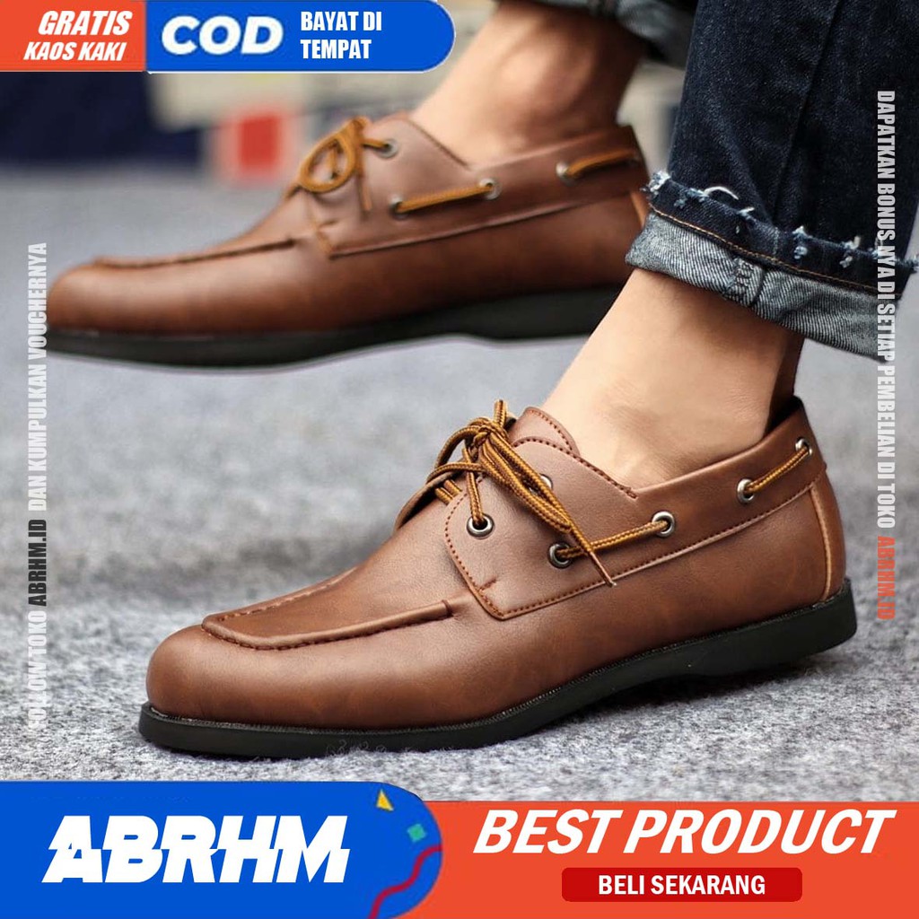 ABRHM X MORIN Sepatu Pria Casual Loafers Sepatu Kasual Pria Sepatu Cowok/cowo Sepatu Pria Keren Sepatu Kerja Kantor Semi Formal Kuliah Kondangan Gaya keren Kekinian Murah Terlaris