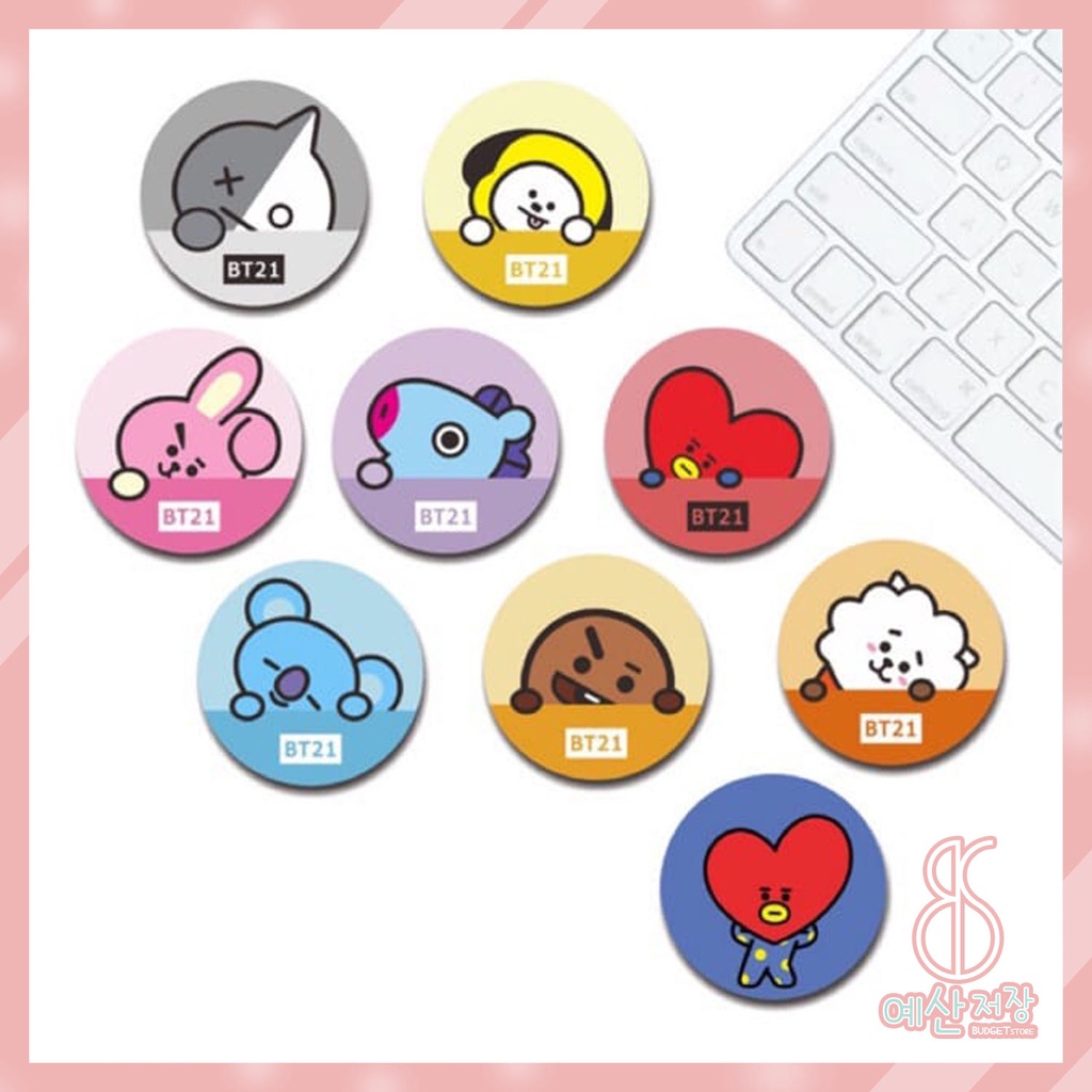 [BS] BISA COD KPOP Popsocket BTS BT21 Akrilik/ Phone Holder/ Stand HP/ Phone Grip TATA Pop socket - 