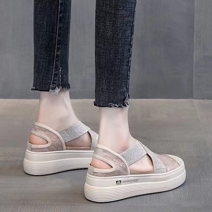 Sepatu Wanita Tali Wedges Tinggi Fashion Sepatu Cewek Terbaru Model Kekinian Bagus Viral Cantik High Quality