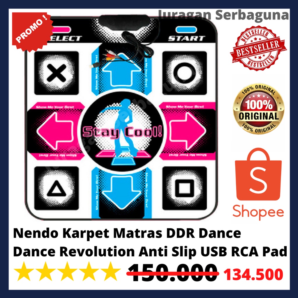 Nendo Karpet Matras DDR Dance Dance Revolution Anti Slip USB RCA Pad