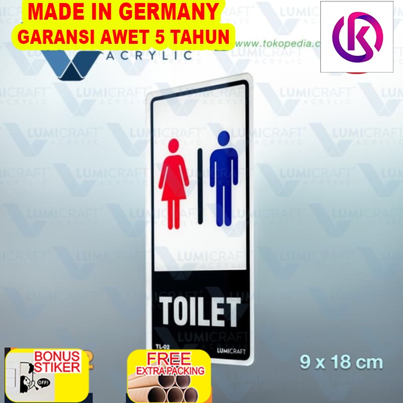 

Grosir Toilet / Toilet Gabung / Logo Toilet Sign Board Acrylic 9 x 18 cm