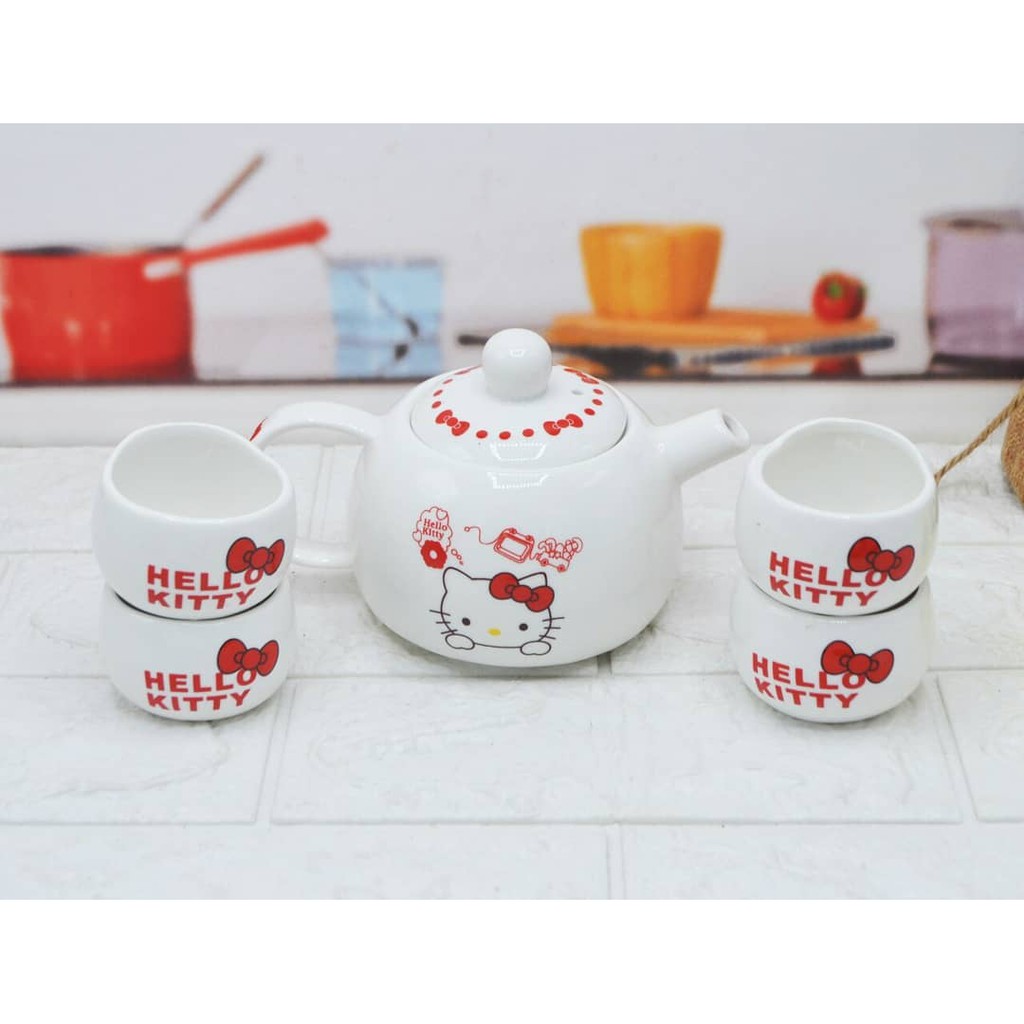 Teko Keramik Hello Kitty-Tea Set Teko 