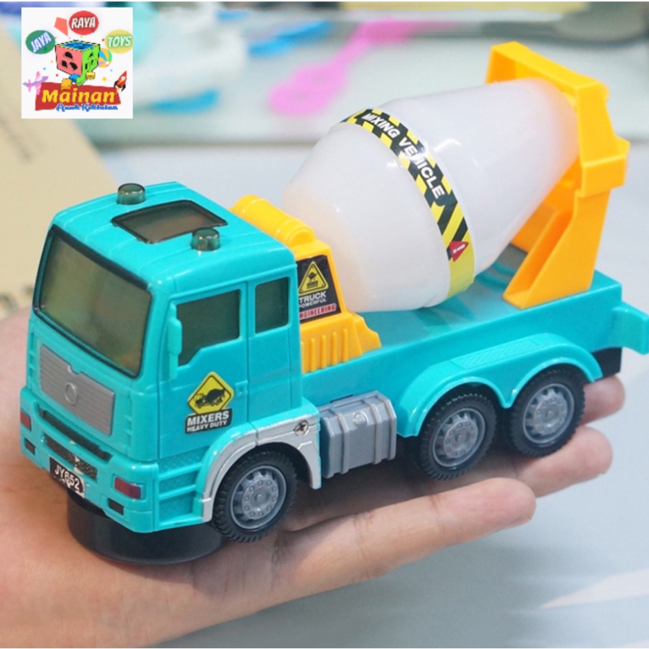 Mainan Anak Mobilan Dump Truk Molen Semen MOBIL ENGINERING CONSTRUKSI Berlampu bersuara  777-71 B.O-1