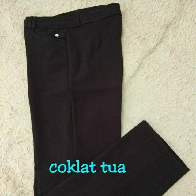 Celana kerja wanita Coklat Tua