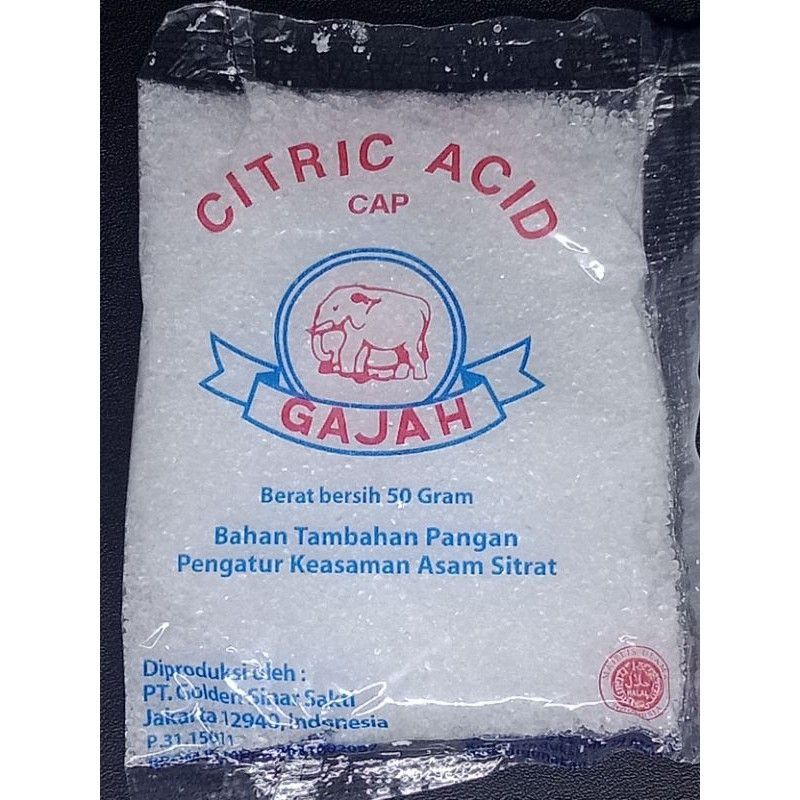 

CITRUN, CITRID ACID CAP GAJAH 1 renteng(5 sachet)