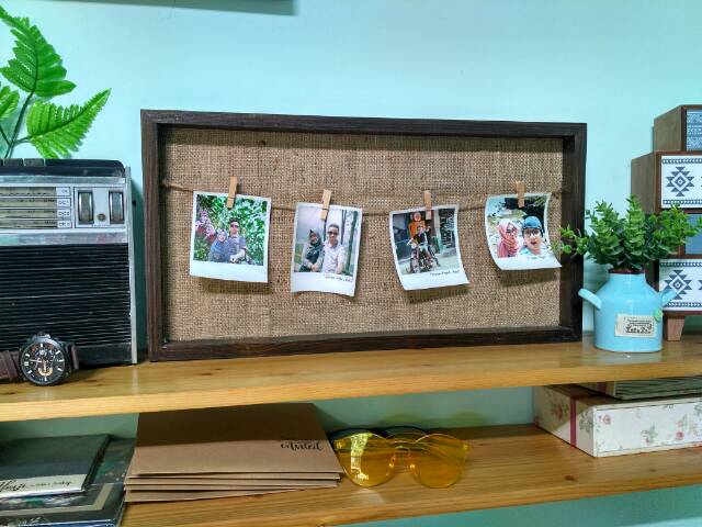 Frame Polaroid Goni / Pigora Foto Papan Kayu Bingkai foto Hiasan dinding, Dekorasi