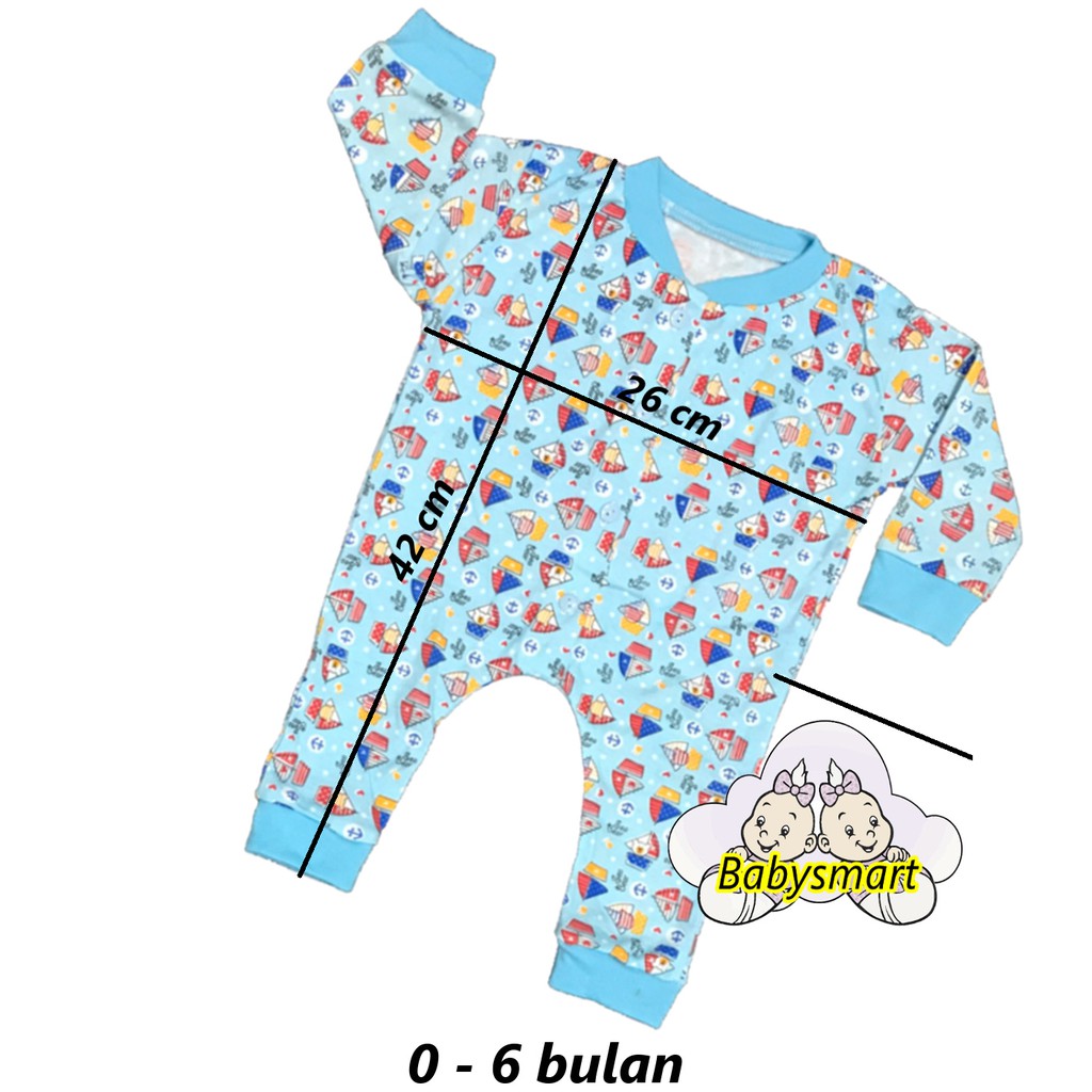 BAYIe - Baju Bayi Jumper/Hansop lengan Panjang/Sleepsuit BUKA motif RANDOM RYN'S usia 0-6 bulan