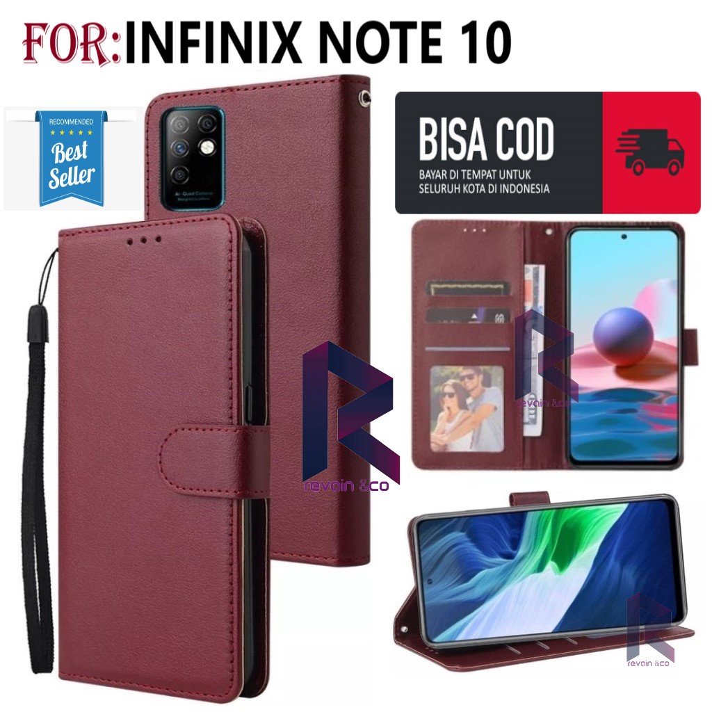 FLIP COVER INFINIX NOTE 10 FLIP WALLET LEATHER KULIT PREMIUM SARUNG BUKA TUTUP KESING HP FLIP CASE INFINIX NOTE 10