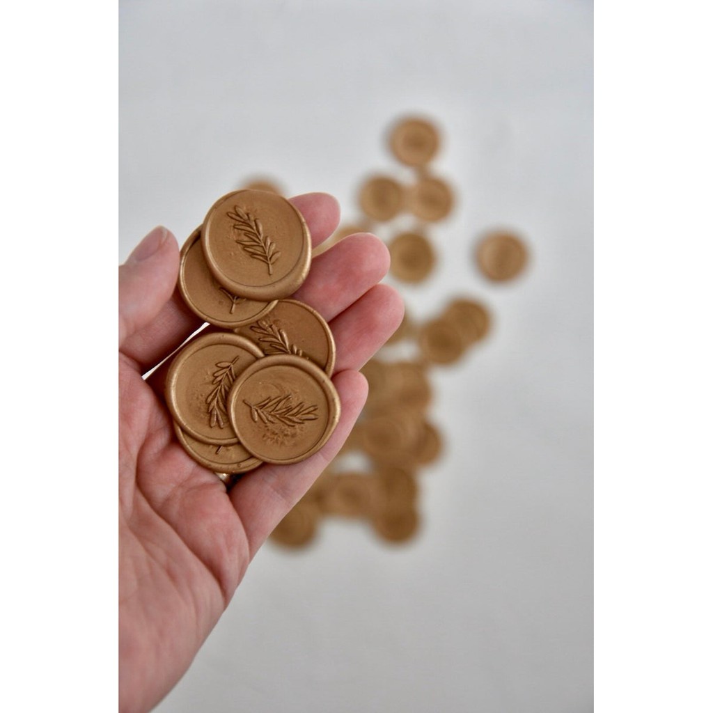 

CS Readystock Olive branch Self Adhesive wax seal / seal wax coin / seal sticker