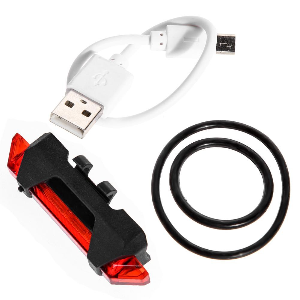 Bicycle USB charging tail light 5LED waterproof super bright charging tail light warning light