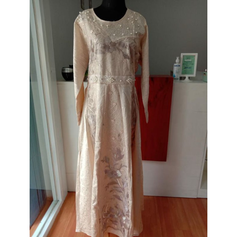 Dress Lamaran Cream / Dress Lebaran Mewah / Pakaian Wanita