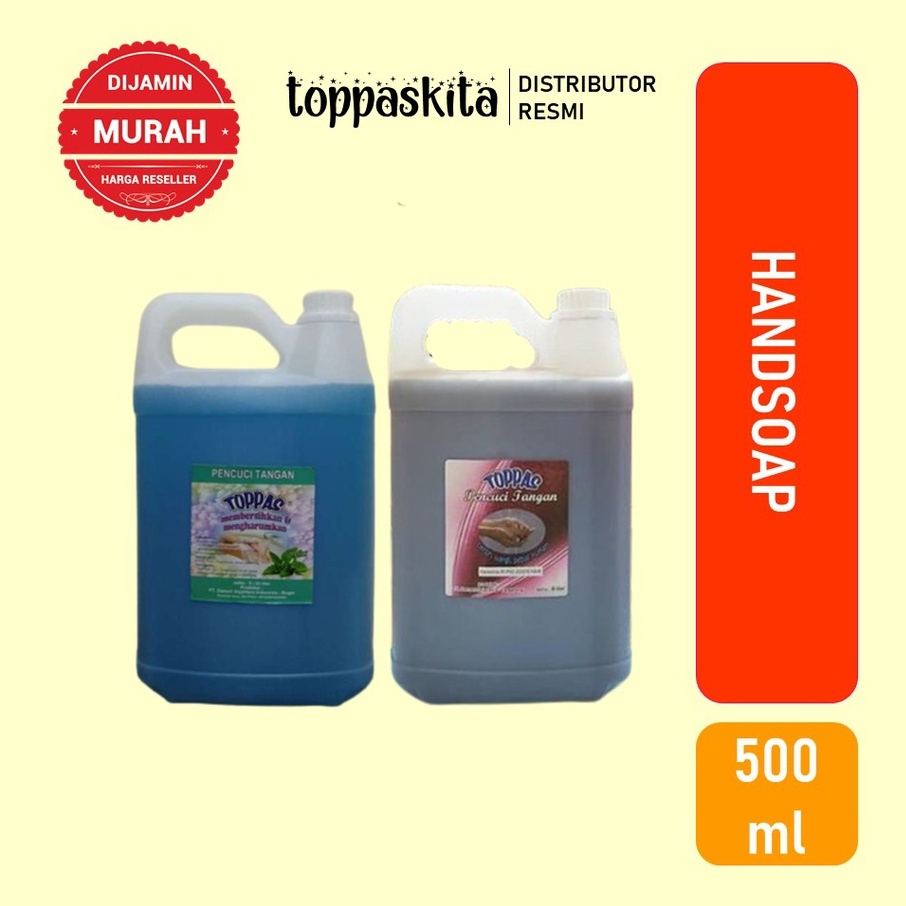 Toppas Sabun Cuci Piring / Cuci Tangan / Pembersih Lantai / Karbol / Softener / Multipurpose Cleaner / Pelicin Setrika  / Deterjen Cair 5liter (Gojek/Grab)