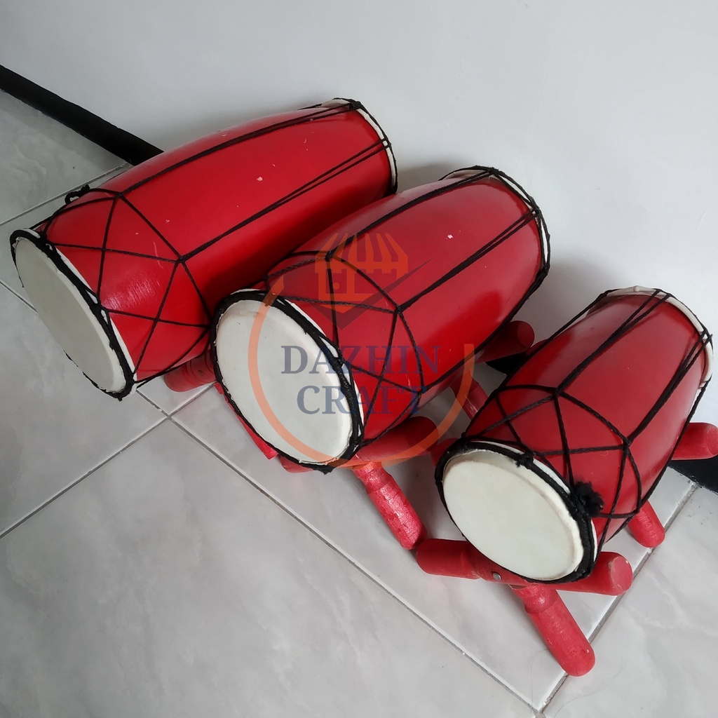 Alat Musik Kendang Jawa 3 Ukuran Tinggi , 25 cm dan 30 cm, Untuk Mainan Anak