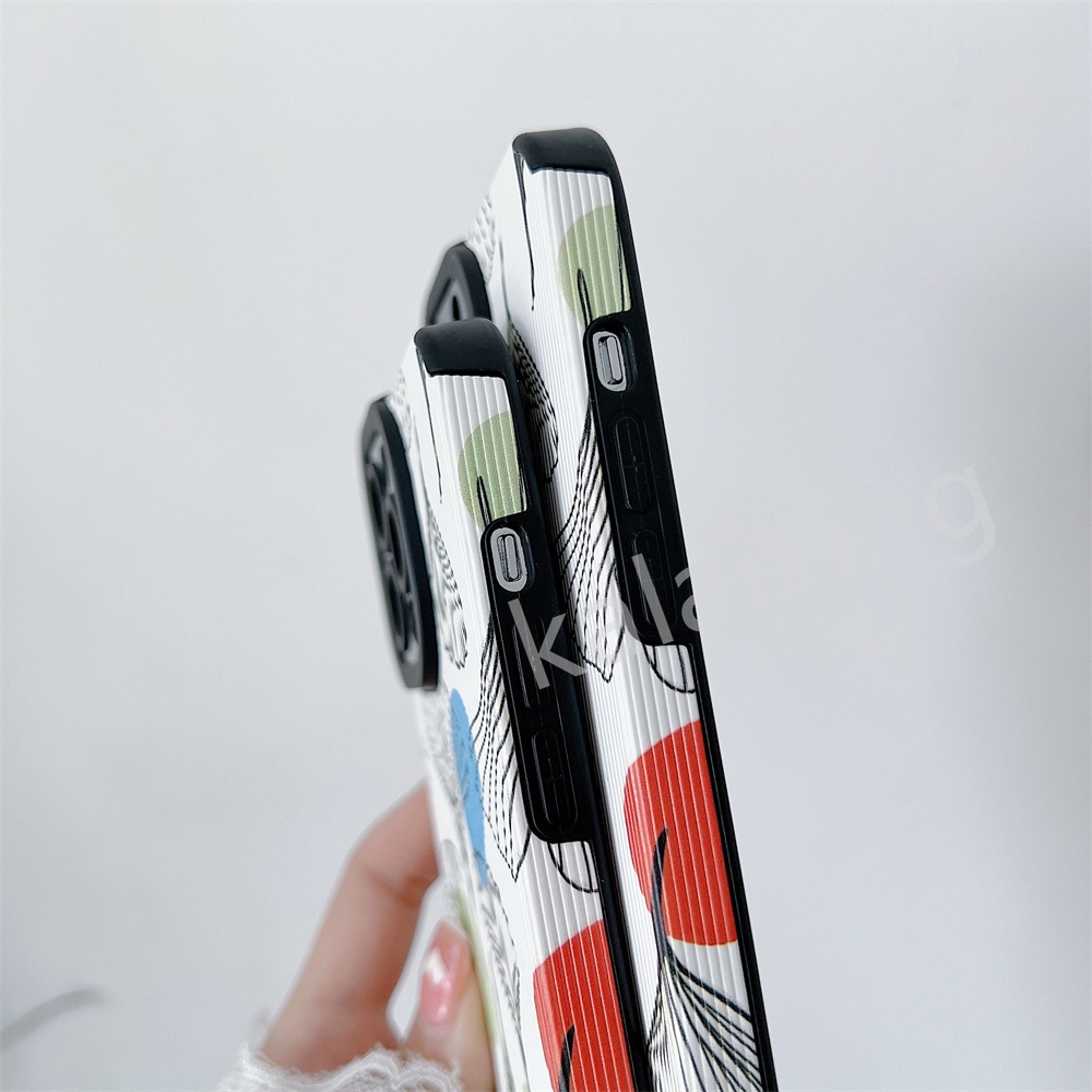 Case Motif Abstrak Warna Putih Untuk iPhone 13Pro Max 12 11 X XR Xs Max