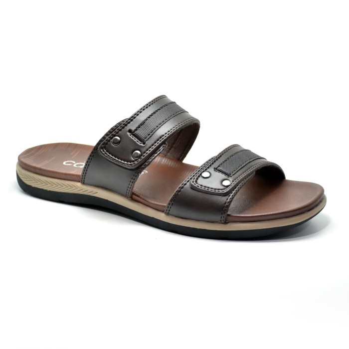 01Al7577933 Carvil Sandal Pria Adriano-02 M Dk.Brown - 43 Sw2Sw0Fpo