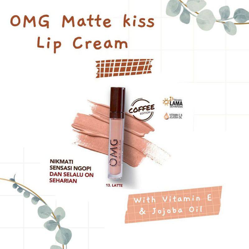 OMG Oh My Glam Matte Kiss Lip Cream BPOM halal