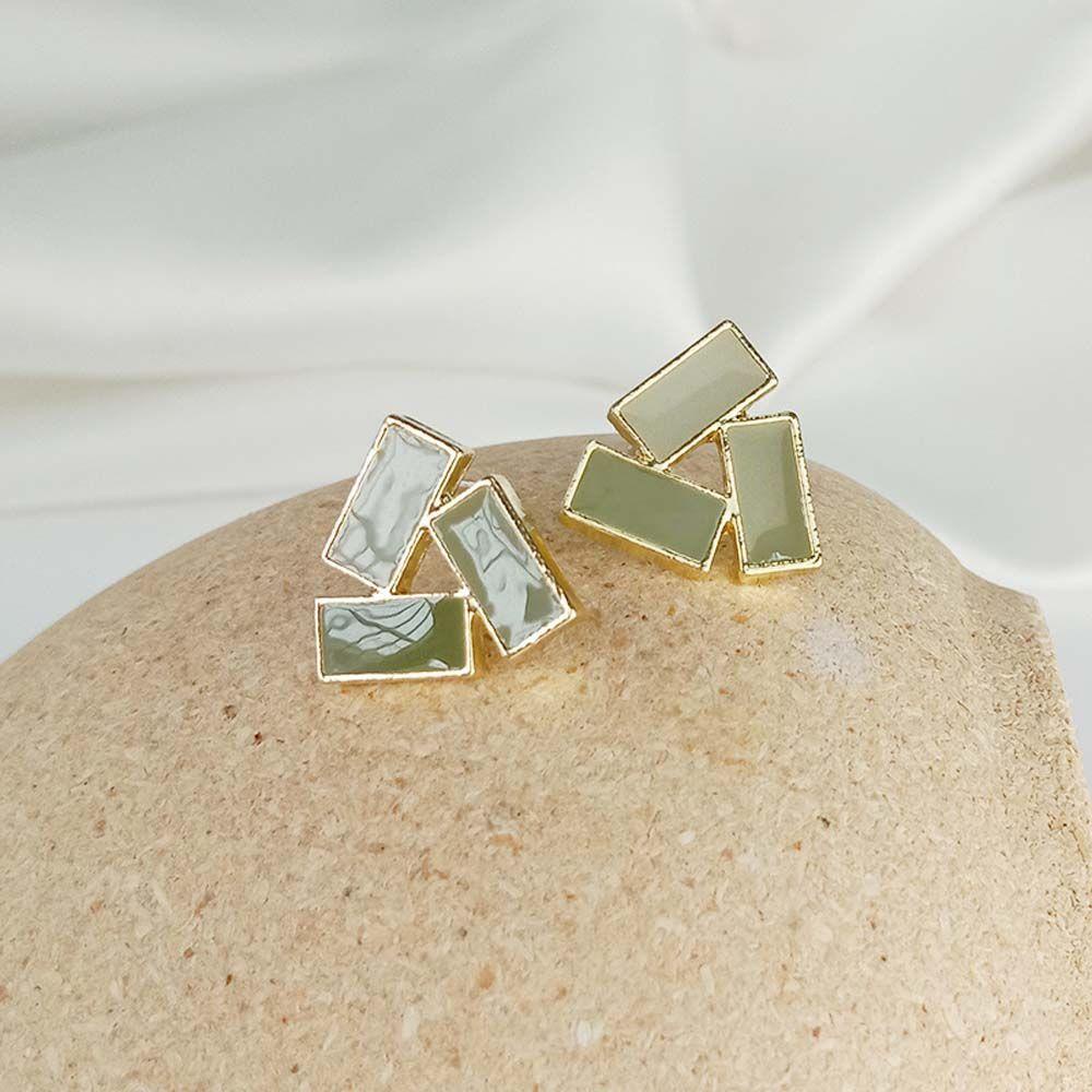 Anting Stud Bentuk Segitiga Geometris Gaya Retro Korea Untuk Wanita