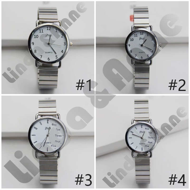 Jam Tangan Analog Jhui Wanita Dan Pria Casual Strap Rantai Magnet Silver / Jam Tangan Rantai Jhui