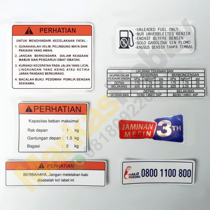 Stiker Suzuki Spin Perhatian Set Warning