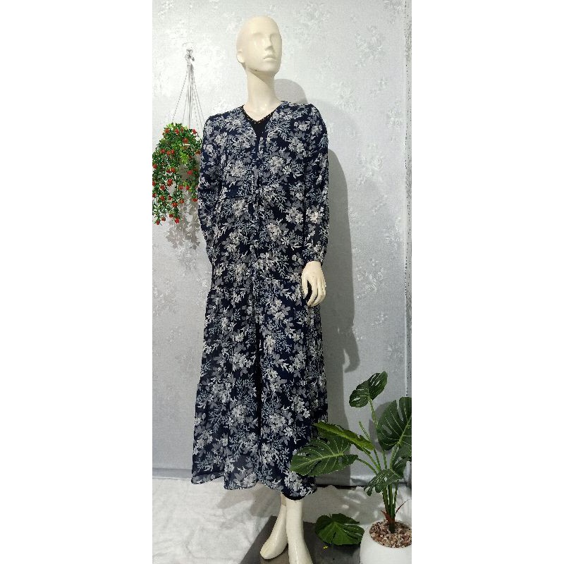 GAMIS LONG OUTER/CARDIGAN SIFON MOTIF BUNGA