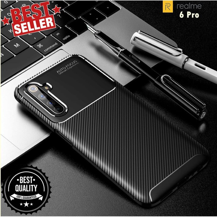 Casing Case Softcase Realme 6 Pro Silikon Autofocus Carbon TPU - realme 6