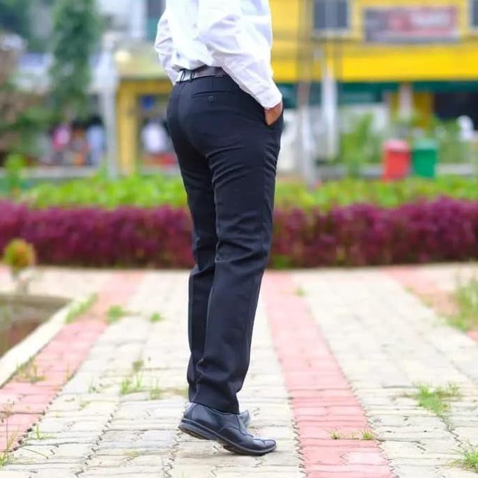 celana bahan kain wool | slim fit | pria