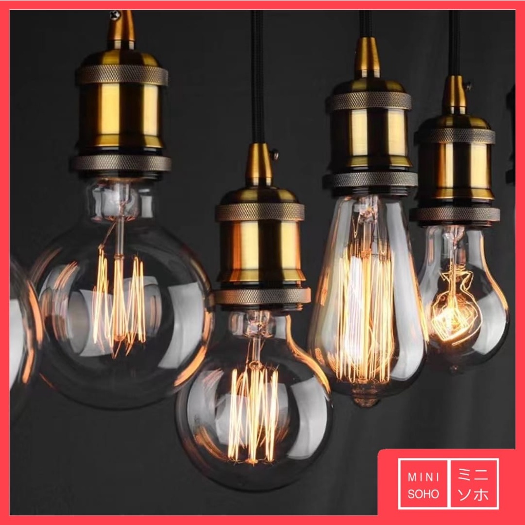 Fiting Gantung Lampu Edison Filamen Filament Cafe E27 Vintage Fitting Light Bulb Lamp Kafe