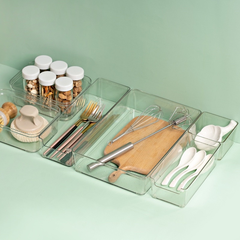 ORGANIZER LACI ACRYLIC BENING KOTAK PENYIMPANAN SENDOK SUMPIT PEMBATAS LACI DRAWER ORGANIZER